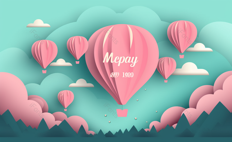 蓝色背景粉色气球剪纸风小清新爱心云朵插画,插画/手绘图,插画/手绘图库,插画/手绘图下载,插画/手绘